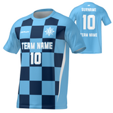 Flight Jersey Checkers - Sky Blue